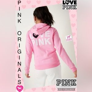 Victoria's Secret Pink Originals Fleece Full Zip
Up Perfect Hoodie  medium XI VS